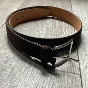 TIGER OF SWEDEN dark brown leather Ballonet N belt